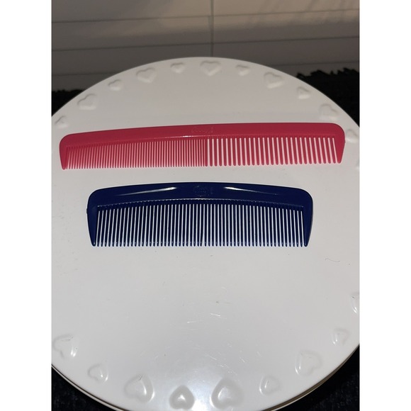 Set of 2 Vintage Goody ~Pink and Blue Plastic Hair Combs  Made in USA - Picture 1 of 3